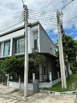 บ้านหัวมุม วิวสวน ให้เช่า โครงการ Pleno สุขสวัสดิ์-ประชาอุทิศ 60 เฟอร์นิเจอร์ครบ เข้าอยู่ได้ทันที โทร 085-144-0184